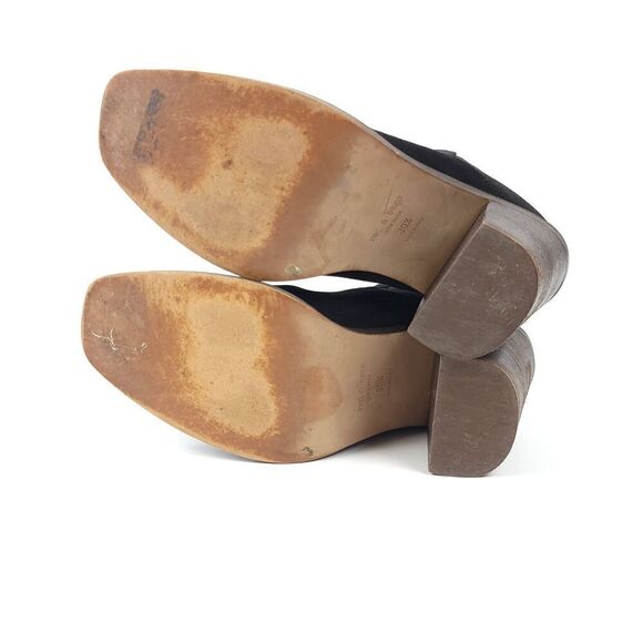 RAG & BONE Axel Black Suede Leather Block Heeled Western Chelsea Boots Minimal - Picture 8 of 9